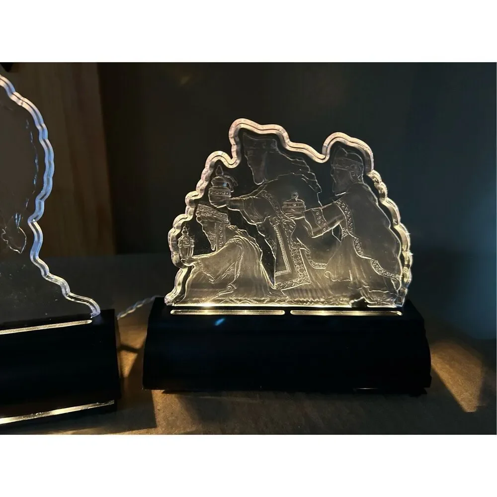 Light Up Nativity Set Christmas Holiday Vintage 1994 Crystalline Nativity Collec
